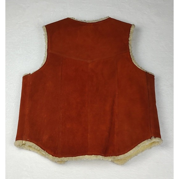 Dee Cee Brand Western Vest Suede Sherpa Lined Sleeveless Jacket Large - Picture 2 of 8